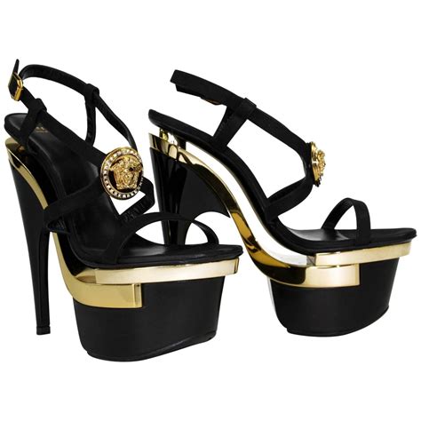 sandalen versace|Versace sandals black and gold.